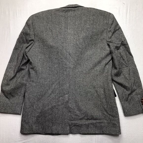 RALPH LAUREN Polo University Club Tweed Blazer Men 42L Gray Herringbone USA - Picture 2 of 16